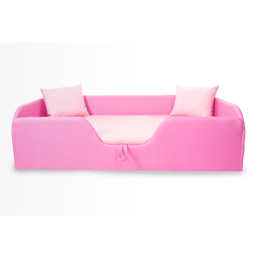 Standard leesésgátlós kárpitos gyerekágy ágyneműtartóval - pink-rózsaszín