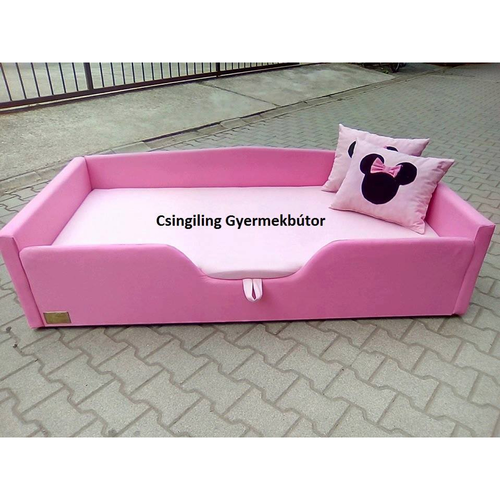 Sunshine leesésgátlós gyerekágy ágyneműtartóval - puncs rózsaszín Minnie