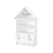 Kép 1/2 - Házikó alakú szekrény gyerekszobába és babaszobába -  fehér balerinás