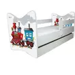 Kép 1/3 - Ágyneműtartós gyerekágy ágyráccsal és matraccal - Junior Delux - vonatos