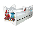 Kép 1/3 - Ágyneműtartós gyerekágy ágyráccsal és matraccal - Junior Delux - vonatos