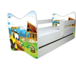 Kép 1/3 - Ágyneműtartós gyerekágy ágyráccsal és matraccal - Junior Delux - sárga markolós