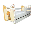Kép 1/3 - Ágyneműtartós gyerekágy ágyráccsal és matraccal - Junior Delux - sárga zsiráfos