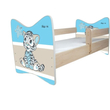 Kép 2/3 - Junior Delux gyerekágy matraccal - világos tölgy színű - kék-szürke tigrises
