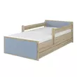 Kép 1/2 - Ágyneműtartós gyerekágy ágyráccsal - MAX 90x180 cm - sonoma - kék