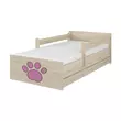 Kép 1/2 - Ágyneműtartós gyerekágy ágyráccsal - MAX - rózsaszín kutyamancsos