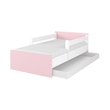Kép 1/2 - Ágyneműtartós gyerekágy ágyráccsal - MAX - fehér rózsaszín