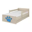 Kép 1/2 - Ágyneműtartós gyerekágy ágyráccsal - MAX - kék kutyamancsos