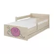 Kép 1/2 - Ágyneműtartós gyerekágy ágyráccsal - MAX - rózsaszín csigás