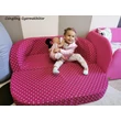 Kép 5/5 - Berry Baby Babakanapé  - Birdie (6 hónapos kortól 6 éves korig): Pink pöttyös Minnie fantázia, KIHAJTHATÓ, KÉSZLETRŐL