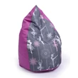 Kép 1/2 - Csepp alakú babzsák puff gyerekeknek - pink eco bőr balerinás