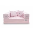 Kép 2/3 - Berry Baby DIAMOND szivacs kanapéágy felnőtt méretben:  rózsaszín Chesterfield koronás 2