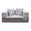 Kép 2/2 - Berry Baby SUNSHINE szivacs kanapéágy gyerek méretben: szürke új dínós 2