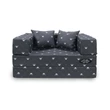 Kép 2/2 - Szivacs kanapéágy - gyerek EXTRA méret - szürke Chesterfield - Diamond