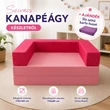 Kép 1/3 - Szivacs kanapéágy és hempergő levehető huzattal - puncs-pink