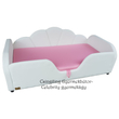 Kép 2/2 - Celebrity prémium eco bőr keretes ágyneműtartós gyerekágy: fehér eco bőr puncs rózsaszín wextra 2