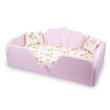 Kép 1/5 - Prémium eco bőr keretes ágyneműtartós gyerekágy - rózsaszín Bambi