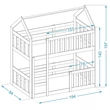 Kép 3/3 - DOMEK MINI házikó formájú emeletes gyerekágy méretei