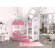 Kép 2/6 - Dominik emeletes gyerekágy ágyneműtartóval - Fehér rózsaszín