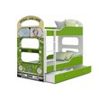 Kép 2/4 - Dominik N emeletes gyerekágy ágyneműtartóval - zöld kisbusz 2