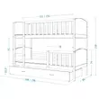 Kép 3/3 - Emeletes gyerekágy ágyneműtartóval - Tami 80x160 cm - Fehér keret - fehér támlákkal