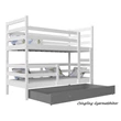 Kép 3/3 - Emeletes gyerekágy ágyneműtartóval - Basic 80x160 cm - fehér-szürke