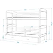 Kép 4/4 - Emeletes gyerekágy pótággyal - Mateusz 90x200 cm - fenyő-fehér