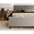 Kép 2/5 - Kárpitozott franciaágy keret - ELEGANTE - Paris világos szürke
