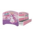 Kép 1/5 - Ágyneműtartós gyerekágy ágyráccsal - 4 méretben - Cool Beds - 39L rózsaszín pónis