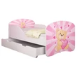 Kép 4/5 - Leesésgátlós gyerekágy - Dream 80x180 cm - 10 Pink teddy bear matraccal