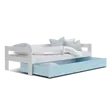 Kép 2/3 - HUGO MDF leesésgátlós ágyneműtartós gyerekágy fehér kék 2