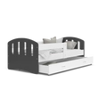 Kép 3/4 - HAPPY leesésgátlós ágyneműtartós gyerekágy: szürke fehér 2