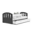 Kép 2/4 - HAPPY leesésgátlós ágyneműtartós gyerekágy: szürke fehér 2