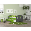 Kép 2/5 - Gyerekágy leesésgátlóval és ágyneműtartóval - Happy - szürke-zöld