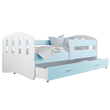 Kép 2/3 - HAPPY leesésgátlós ágyneműtartós gyerekágy: fehér kék 3
