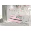 Kép 1/2 - Leeésgátlós és ágyneműtartós gyerekágy - Happy - fehér rózsaszín