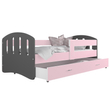 Kép 2/2 - HAPPY leesésgátlós ágyneműtartós gyerekágy: szürke rózsaszín 2