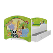 Kép 1/2 - Leesésgátlós gyerekágy ágyneműtartóval és ágyráccsal - szafari