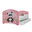 Kép 1/2 - Leesésgátlós gyerekágy ágyneműtartóval és ágyráccsal - panda