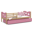 Kép 2/4 - MAX leesésgátlós ágyneműtartós gyerekágy: fenyő rózsaszín 2