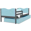 Kép 2/4 - MAX leesésgátlós ágyneműtartós gyerekágy: szürke kék 2