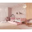 Kép 1/3 - Leesésgátlós ágyneműtartós gyerekágy ágyráccsal - Max - fehér rózsaszín