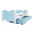 Kép 3/4 - Gyerekágy ágyneműtartóval - Mikolaj 80x160 cm - fehér-kék