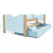Kép 1/2 - Leesésgátlós ágyneműtartós gyerekágy - Mikolaj - fenyő kék