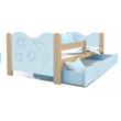 Kép 1/3 - Leesésgátlós ágyneműtartós gyerekágy - Mikolaj - fenyő kék