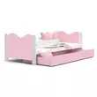 Kép 1/3 - Leesésgátlós ágyneműtartós gyerekágy - Mikolaj - fehér rózsaszín