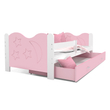 Kép 2/4 - MIKOLAJ leesésgátlós ágyneműtartós gyerekágy: fehér rózsaszín 2