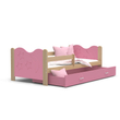 Kép 2/4 - MIKOLAJ leesésgátlós ágyneműtartós gyerekágy: fenyő rózsaszín 2