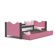 Kép 2/4 - MIKOLAJ leesésgátlós ágyneműtartós gyerekágy: szürke rózsaszín 2