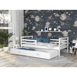 Kép 1/3 - Leesésgátlós ágyneműtartós gyerekágy 80x190 cm - Basic - fehér-fehér